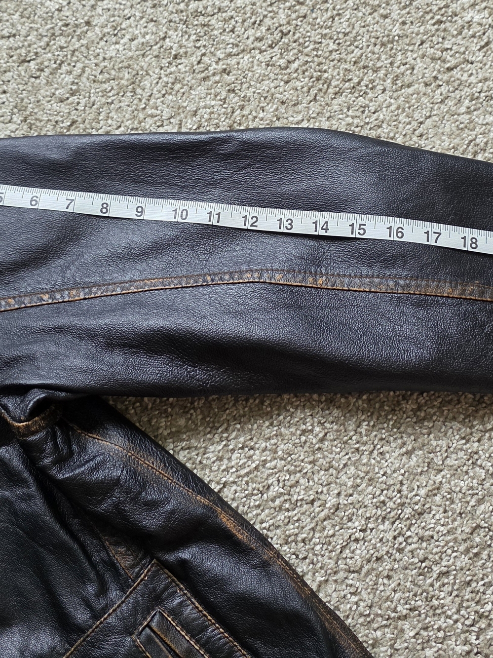 The Territory Ahead Distressed Brown Leather Bomber Jacket L men’s - Picture 5 of 12